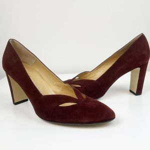 Walter Steiger Burgundy Suede Heels Size 10
